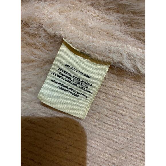 EUC Anthropologie Knitted & Knotted Pink Fuzzy Eyelash Cardigan XS Oversized Fit - Picture 12 of 14